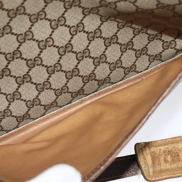 GUCCI GG Supreme Shoulder Bag PVC Beige Auth 133313 - Picture 13 of 16
